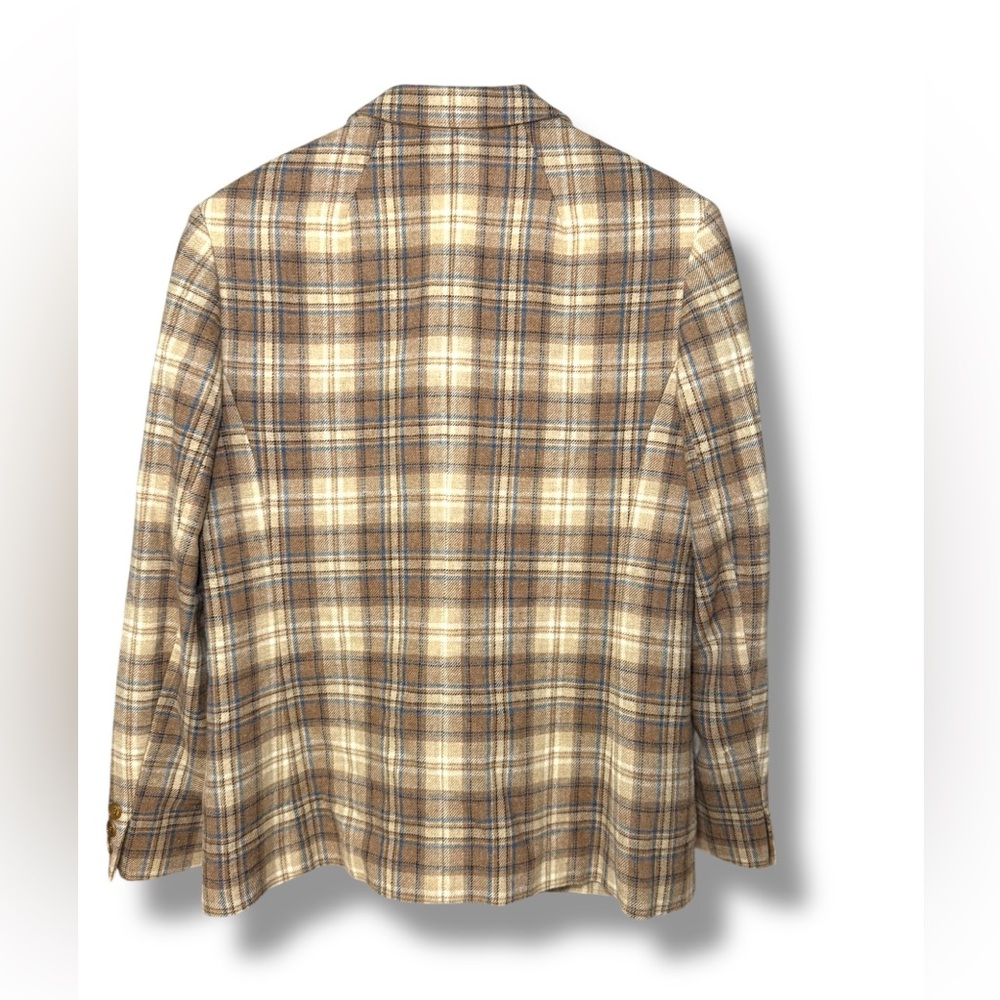 Pendleton Tan And Brown Plaid Blazer Sz Lg Large … - image 2